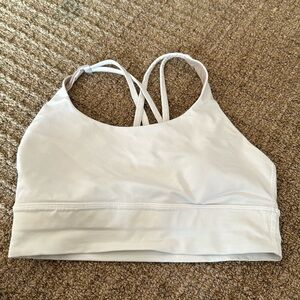 White long line Lulu sports bra